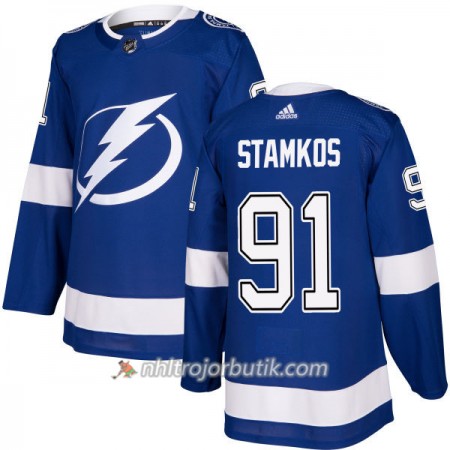 Män Ishockey Tampa Bay Lightning Tröja Steven Stamkos 91 Adidas 2017-2018 Blå Authentic